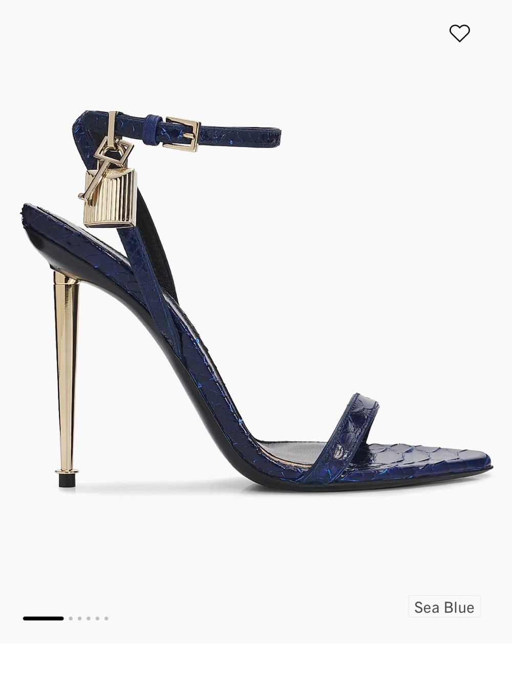 Tom Ford Padlock Pointy Naked Python-Embossed Sandals | Sea Blue